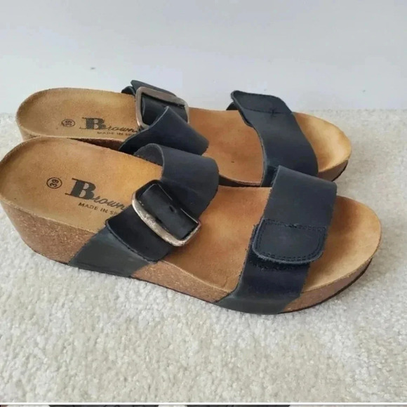 Browns shoes DREW Women leather swedge sandal - Picture 2 of 6